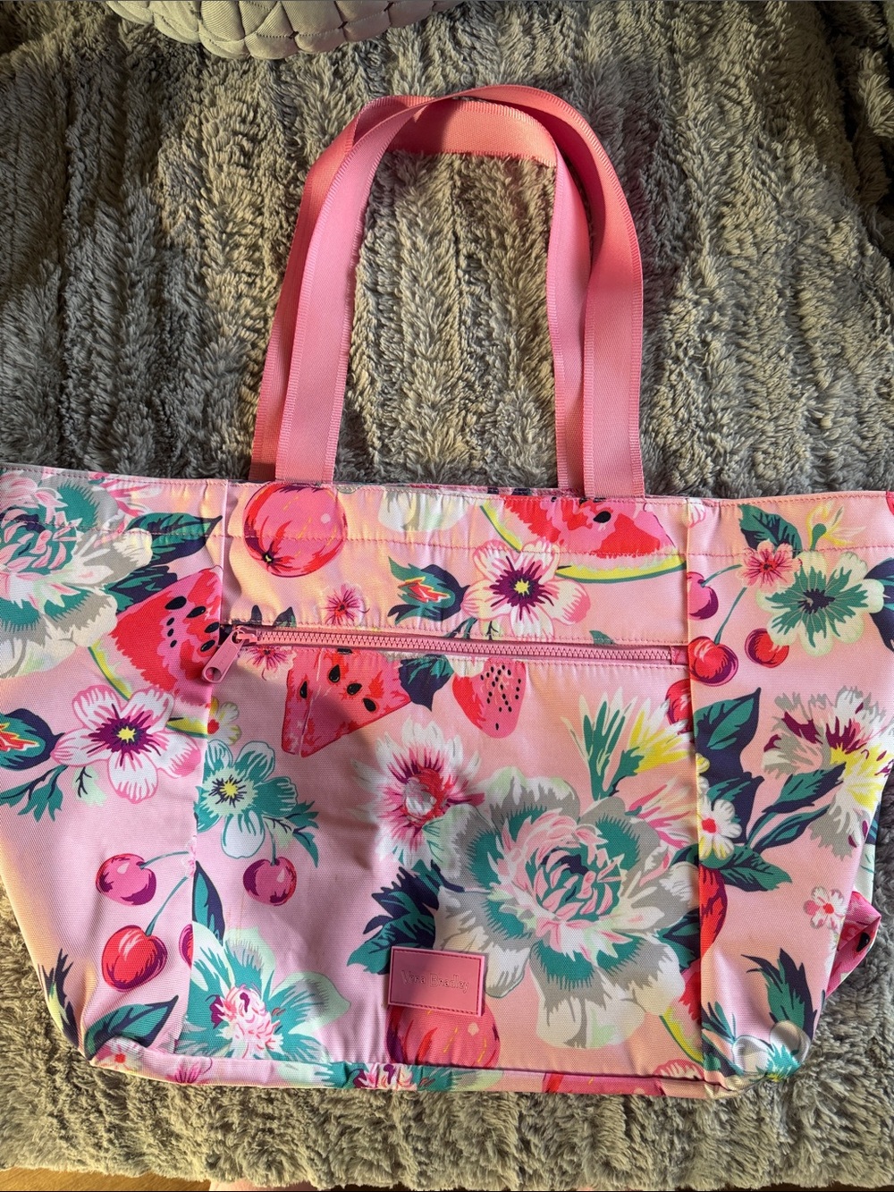 Vera Bradley Pink Floral & Fruit Tote